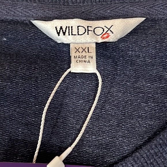 NEW Wildfox Social Navy Blue Statement Sweatshirt XXL - Picture 10 of 12